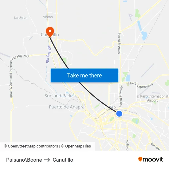 Paisano\Boone to Canutillo map