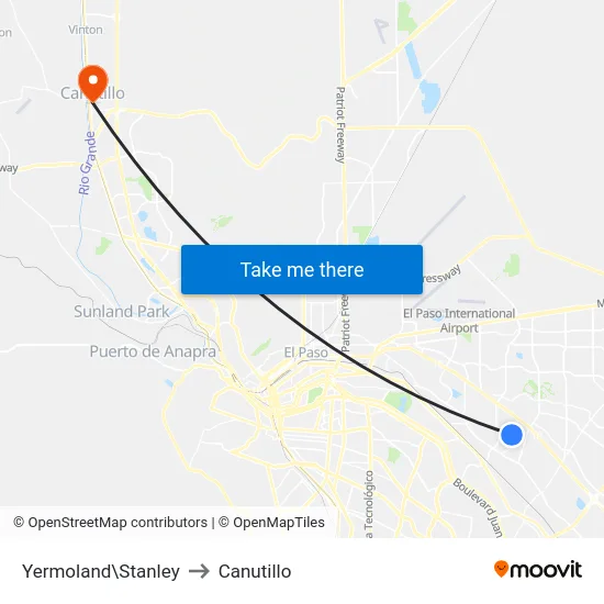 Yermoland\Stanley to Canutillo map