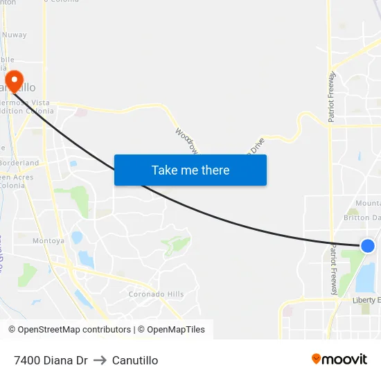 7400 Diana Dr to Canutillo map