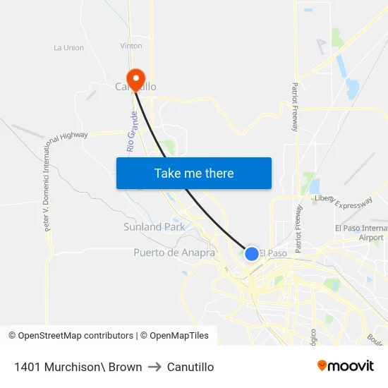 1401 Murchison\ Brown to Canutillo map