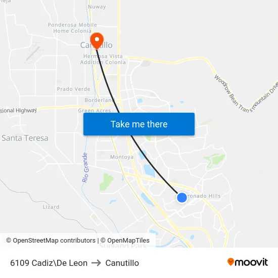6109 Cadiz\De Leon to Canutillo map