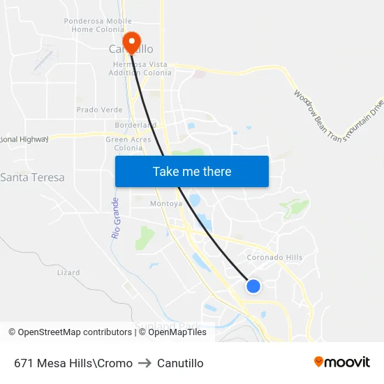 671 Mesa Hills\Cromo to Canutillo map