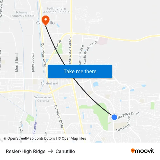 Resler\High Ridge to Canutillo map