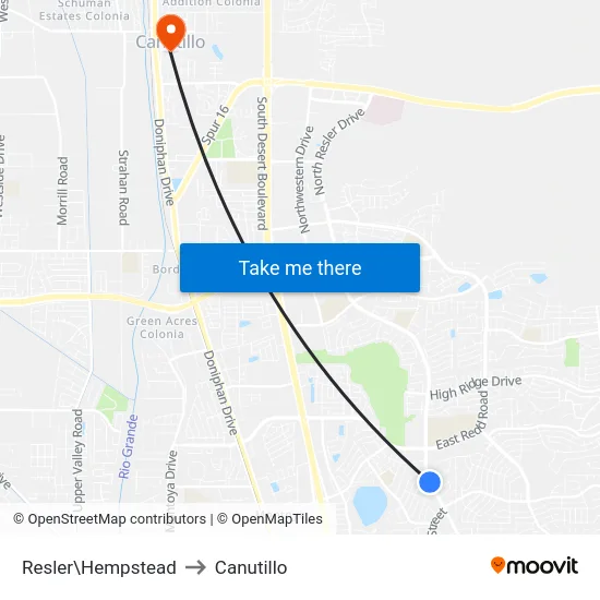 Resler\Hempstead to Canutillo map