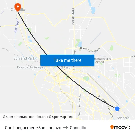 Carl Longuemere\San Lorenzo to Canutillo map