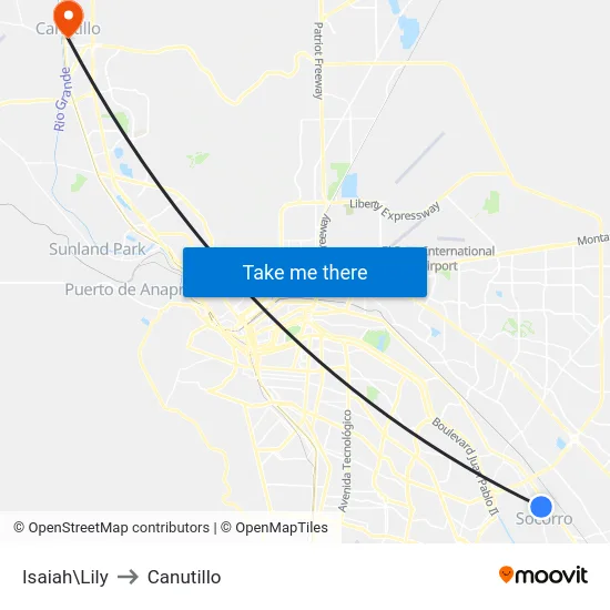 Isaiah\Lily to Canutillo map