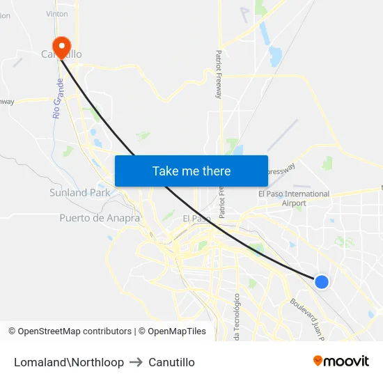 Lomaland\Northloop to Canutillo map
