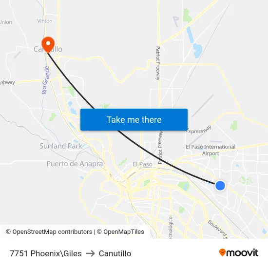 7751 Phoenix\Giles to Canutillo map