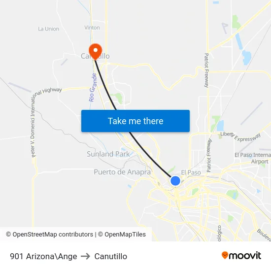 901 Arizona\Ange to Canutillo map