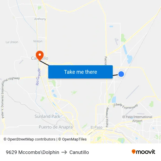 9629 Mccombs\Dolphin to Canutillo map