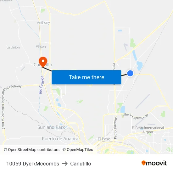 10059 Dyer\Mccombs to Canutillo map