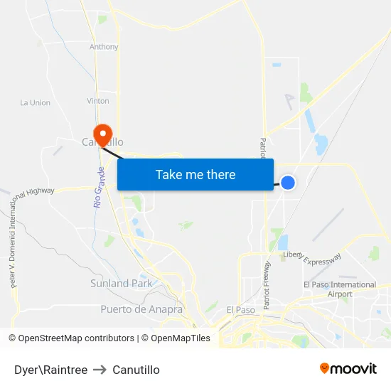 Dyer\Raintree to Canutillo map
