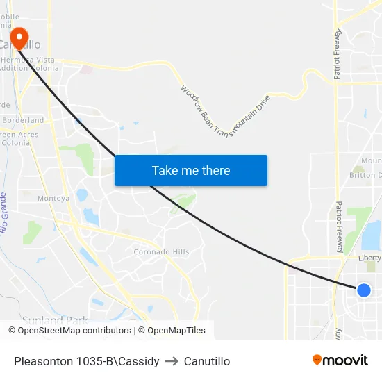 Pleasonton 1035-B\Cassidy to Canutillo map