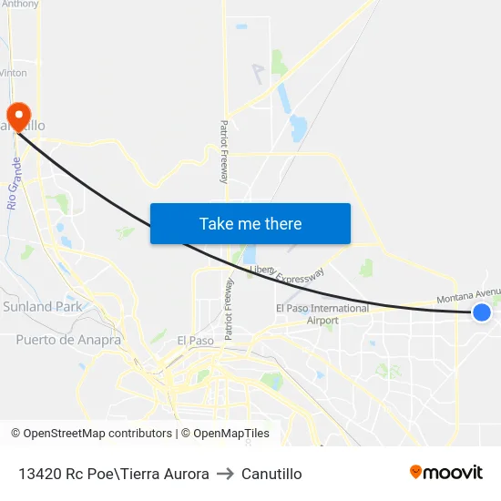 13420 Rc Poe\Tierra Aurora to Canutillo map