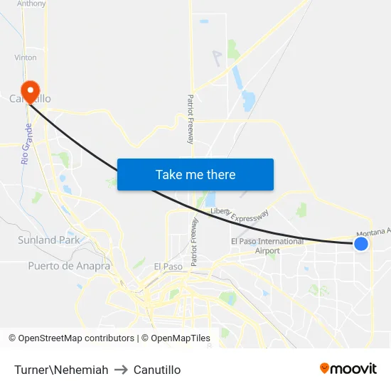 Turner\Nehemiah to Canutillo map