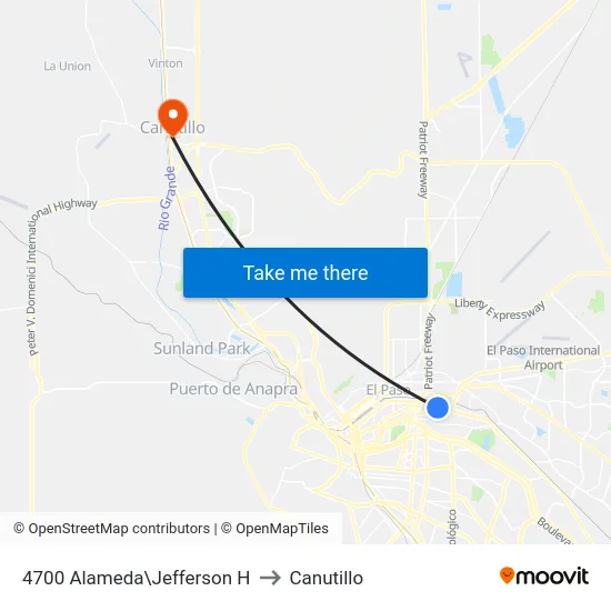 4700 Alameda\Jefferson H to Canutillo map