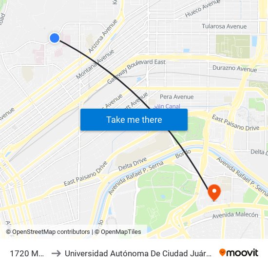 1720 Murchison\Curie to Universidad Autónoma De Ciudad Juárez/ Instituto De Ciencias Sociales Y Administración map
