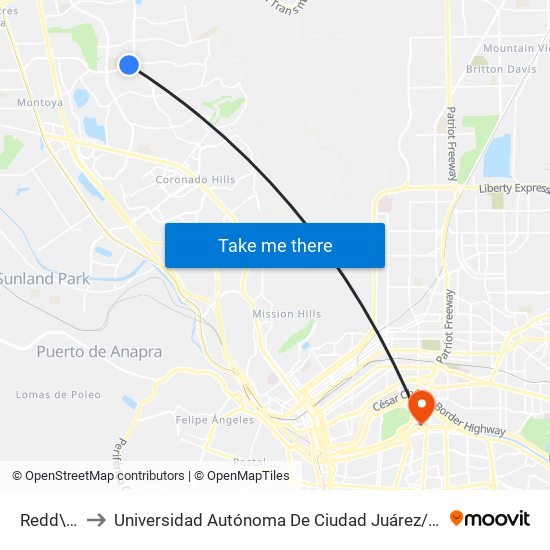Redd\Westwind to Universidad Autónoma De Ciudad Juárez/ Instituto De Ciencias Sociales Y Administración map