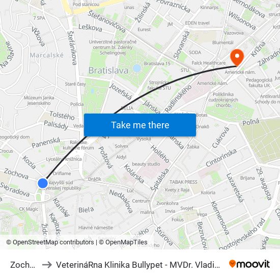 Zochova to VeterináRna Klinika Bullypet - MVDr. VladimíR PagáČ map