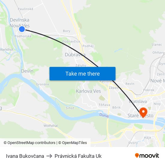 Ivana Bukovčana to Právnická Fakulta Uk map