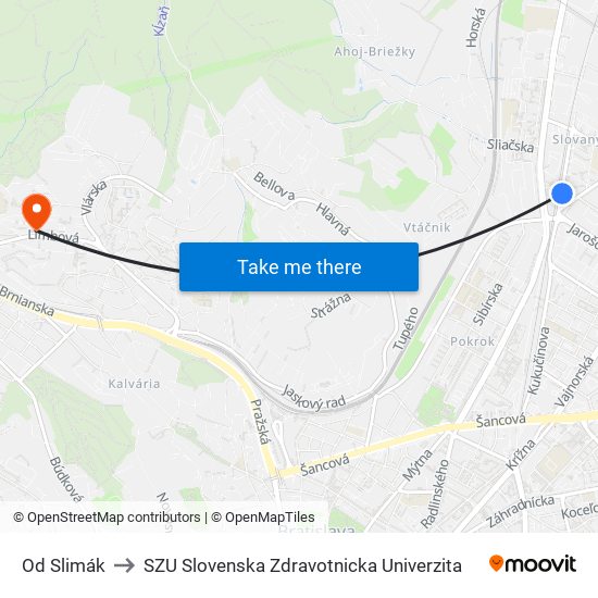 Od Slimák to SZU Slovenska Zdravotnicka Univerzita map