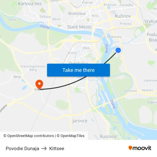 Povodie Dunaja to Kittsee map