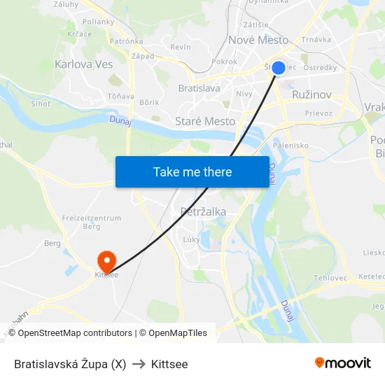 Bratislavská Župa (X) to Kittsee map