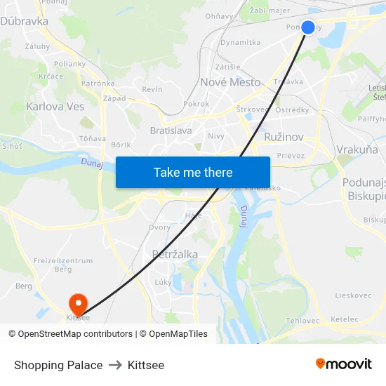Shopping Palace to Kittsee map
