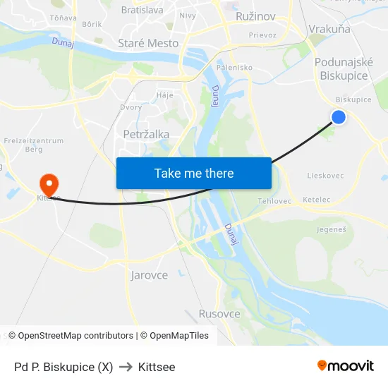 Pd P. Biskupice (X) to Kittsee map