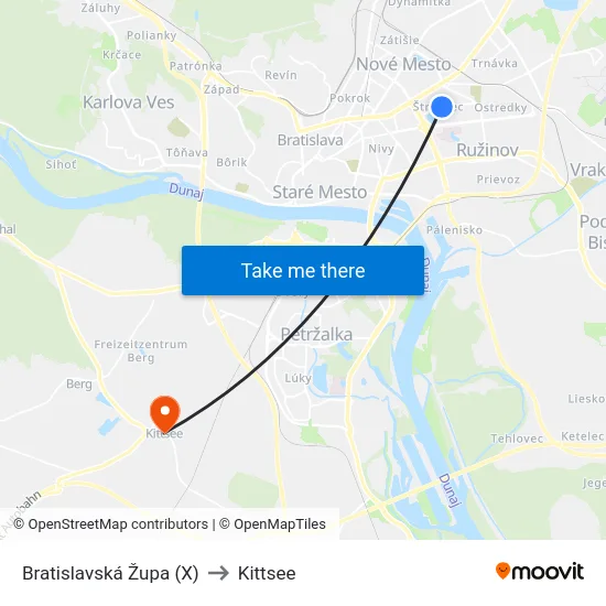 Bratislavská Župa (X) to Kittsee map