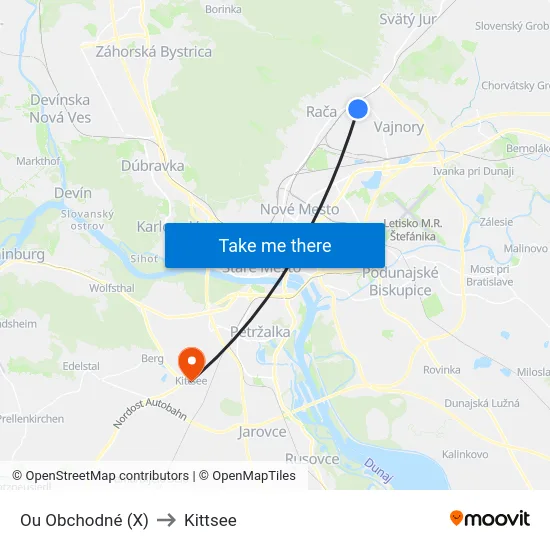 Ou Obchodné (X) to Kittsee map