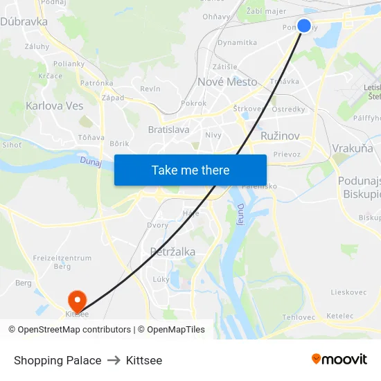 Shopping Palace to Kittsee map