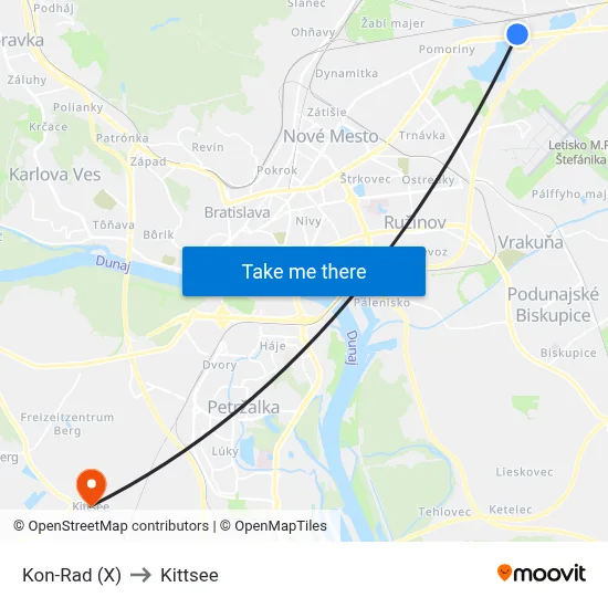 Kon-Rad (X) to Kittsee map