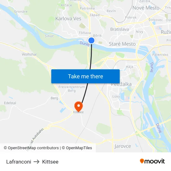 Lafranconi to Kittsee map