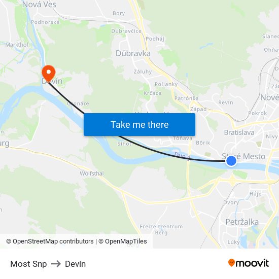 Most Snp to Devín map