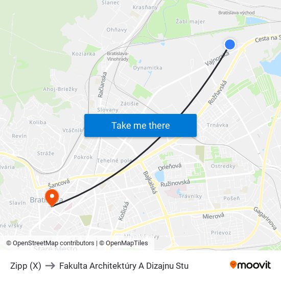 Zipp (X) to Fakulta Architektúry A Dizajnu Stu map