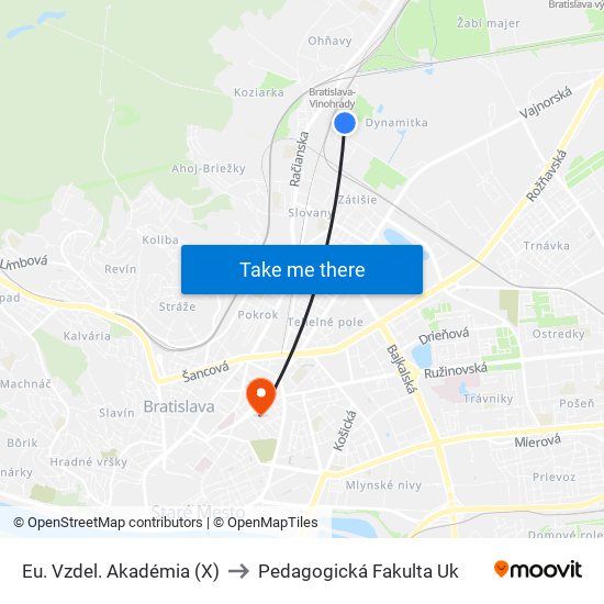 Eu. Vzdel. Akadémia (X) to Pedagogická Fakulta Uk map