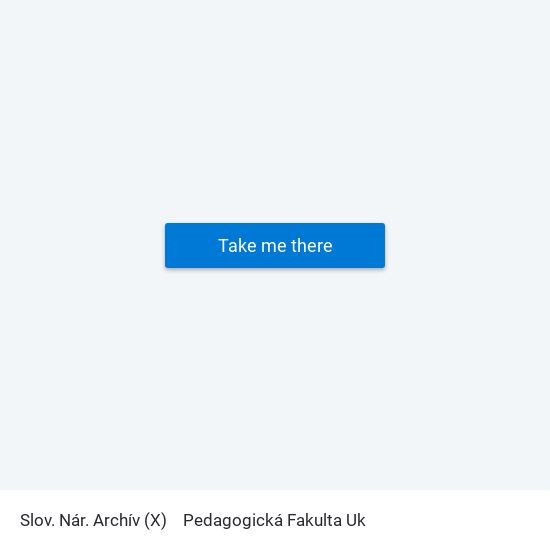 Slov. Nár. Archív (X) to Pedagogická Fakulta Uk map