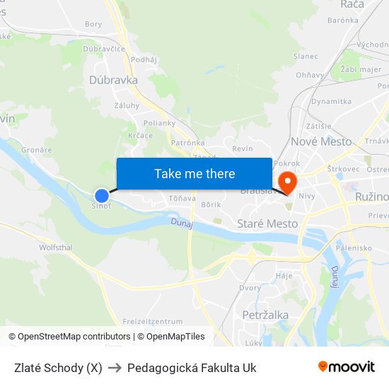 Zlaté Schody (X) to Pedagogická Fakulta Uk map