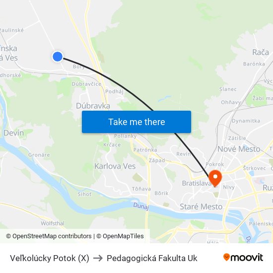 Veľkolúcky Potok (X) to Pedagogická Fakulta Uk map