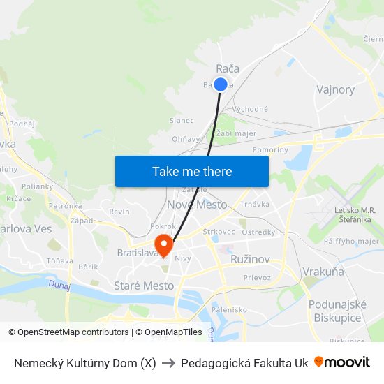 Nemecký Kultúrny Dom (X) to Pedagogická Fakulta Uk map
