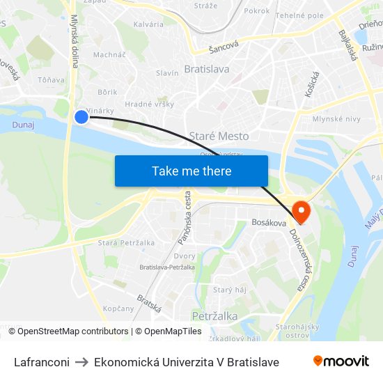 Lafranconi to Ekonomická Univerzita V Bratislave map