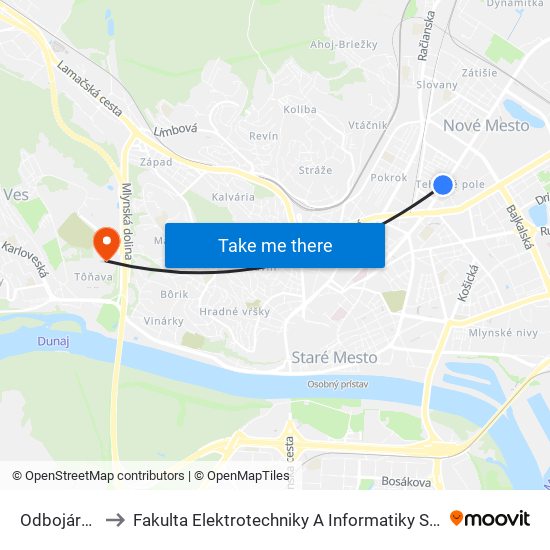 Odbojárov to Fakulta Elektrotechniky A Informatiky Stu map