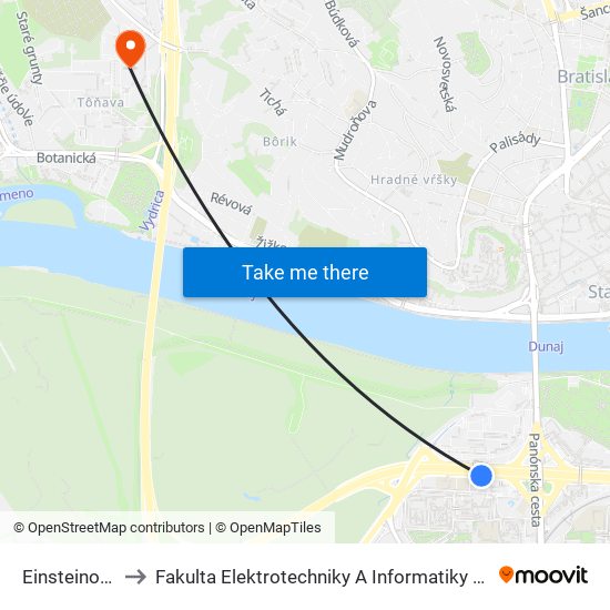 Einsteinova to Fakulta Elektrotechniky A Informatiky Stu map