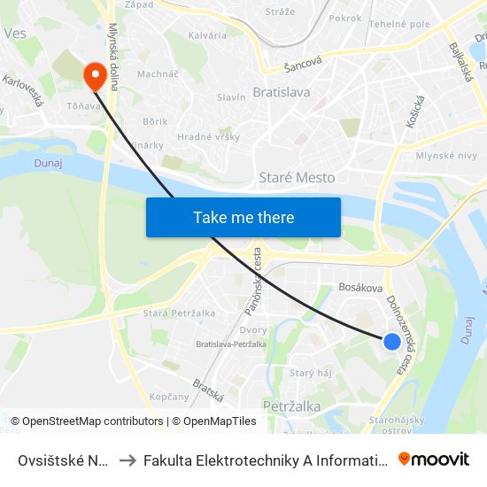 Ovsištské Nám. to Fakulta Elektrotechniky A Informatiky Stu map