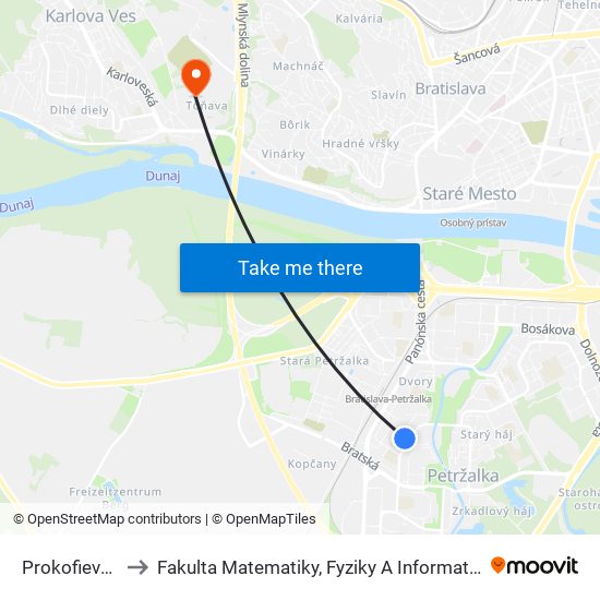 Prokofievova to Fakulta Matematiky, Fyziky A Informatiky Uk map