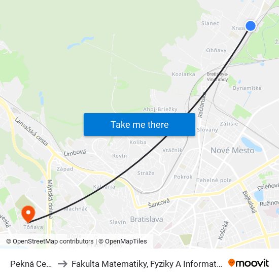 Pekná Cesta to Fakulta Matematiky, Fyziky A Informatiky Uk map