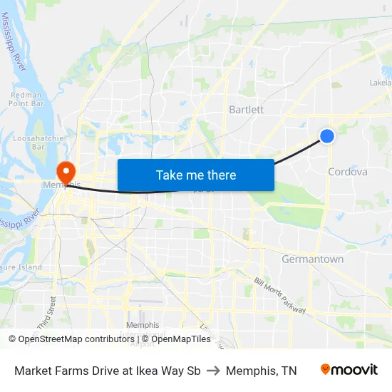 Market Farms Drive at Ikea Way Sb to Memphis, TN map