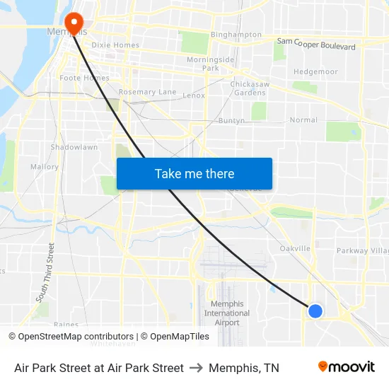 Air Park Street at Air Park Street to Memphis, TN map