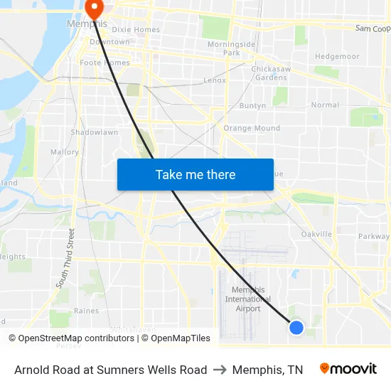 Arnold Road at Sumners Wells Road to Memphis, TN map